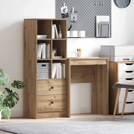 vidaXL Scrivania con spazio di archiviazione Rovere Artisan Legno ingegnerizzato
