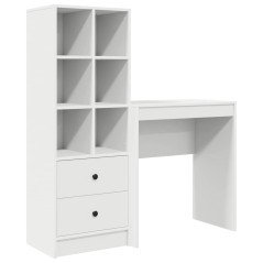 vidaXL Scrivania con archiviazione in legno ingegnerizzato bianco