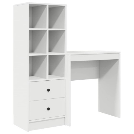 vidaXL Scrivania con archiviazione in legno ingegnerizzato bianco