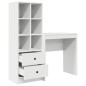 vidaXL Scrivania con archiviazione in legno ingegnerizzato bianco
