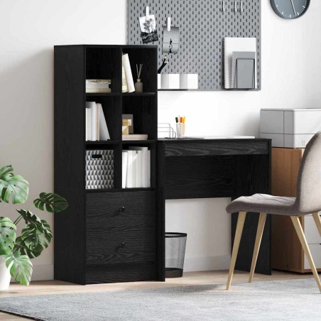 vidaXL Scrivania con Stoccaggio Rovere Nero Legno Ingegnerizzato