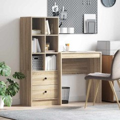 vidaXL Scrivania con archiviazione rovere Sonoma legno ingegnerizzato