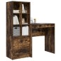 vidaXL Scrivania con spazio di archiviazione rovere affumicato legno ingegnerizzato