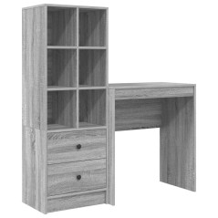 vidaXL Scrivania con Storage Grigio Sonoma Legno Ingegnerizzato