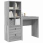 vidaXL Scrivania con Storage Grigio Sonoma Legno Ingegnerizzato
