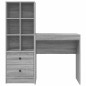 vidaXL Scrivania con Storage Grigio Sonoma Legno Ingegnerizzato