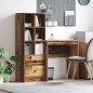 vidaXL Scrivania con spazio di archiviazione Legno Vecchio Legno ingegnerizzato