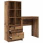 vidaXL Scrivania con spazio di archiviazione Legno Vecchio Legno ingegnerizzato