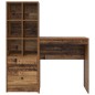 vidaXL Scrivania con spazio di archiviazione Legno Vecchio Legno ingegnerizzato