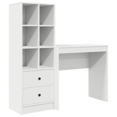 vidaXL Scrivania con Storage Bianca Legno Ingegnerizzato