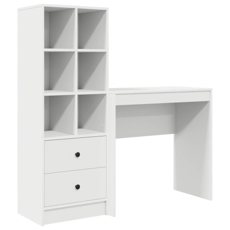 vidaXL Scrivania con Storage Bianca Legno Ingegnerizzato