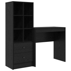 vidaXL Scrivania con Storage Faggio Nero Legno Ingegnerizzato