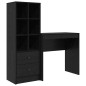 vidaXL Scrivania con Storage Faggio Nero Legno Ingegnerizzato