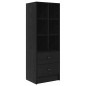 vidaXL Scrivania con Storage Faggio Nero Legno Ingegnerizzato