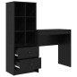 vidaXL Scrivania con Storage Faggio Nero Legno Ingegnerizzato