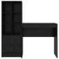 vidaXL Scrivania con Storage Faggio Nero Legno Ingegnerizzato