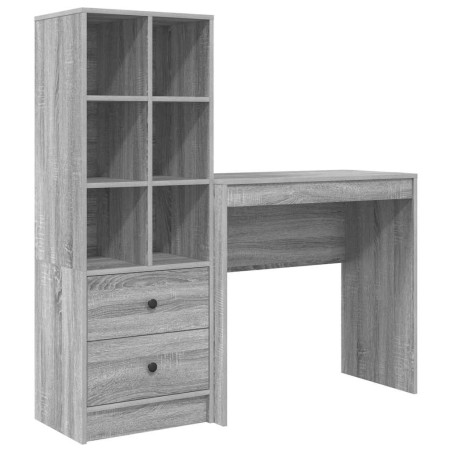 vidaXL Scrivania con Storage Grigio Sonoma Legno Ingegnerizzato