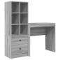 vidaXL Scrivania con Storage Grigio Sonoma Legno Ingegnerizzato