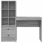 vidaXL Scrivania con Storage Grigio Sonoma Legno Ingegnerizzato