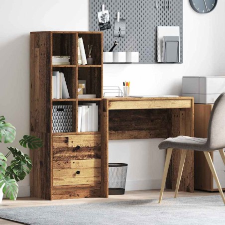 vidaXL Scrivania con stoccaggio Legno riciclato Legno ingegnerizzato