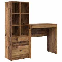vidaXL Scrivania con stoccaggio Legno riciclato Legno ingegnerizzato