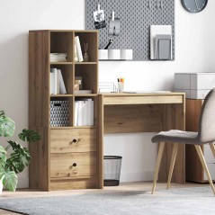 vidaXL Scrivania con spazio di archiviazione Rovere artigianale Legno ingegnerizzato