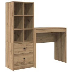vidaXL Scrivania con spazio di archiviazione Rovere artigianale Legno ingegnerizzato