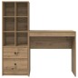 vidaXL Scrivania con spazio di archiviazione Rovere artigianale Legno ingegnerizzato vidaXL Scrivania con spazio di archiviazione Rovere artigianale Legno ingegnerizzato