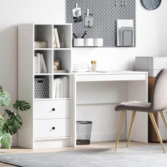 vidaXL Scrivania con Storage Bianca Legno ingegnerizzato