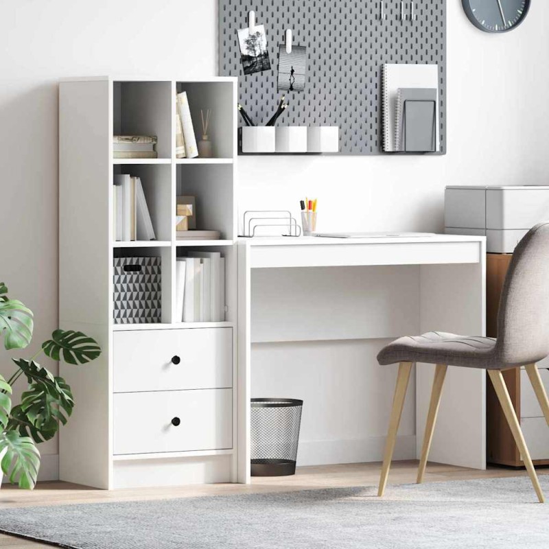 vidaXL Scrivania con Storage Bianca Legno ingegnerizzato