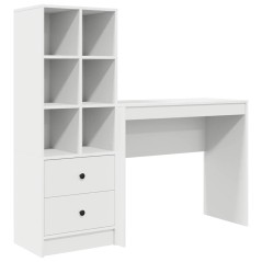 vidaXL Scrivania con Storage Bianca Legno ingegnerizzato