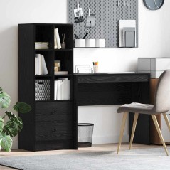 vidaXL Scrivania con Storage Rovere Nero Legno Ingegnerizzato