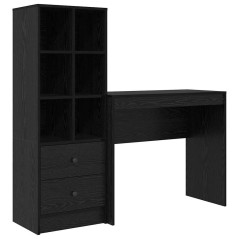 vidaXL Scrivania con Storage Rovere Nero Legno Ingegnerizzato