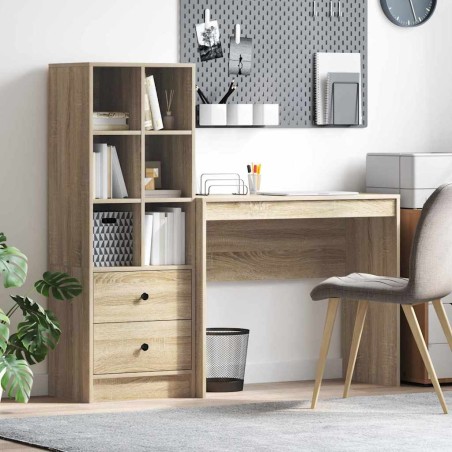 vidaXL Scrivania con spazio di archiviazione Rovere sonoma Legno ingegnerizzato