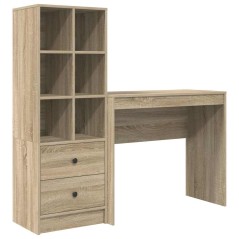 vidaXL Scrivania con spazio di archiviazione Rovere sonoma Legno ingegnerizzato