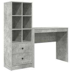 vidaXL Scrivania con Storage Grigio Cemento Legno Ingegnerizzato