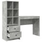 vidaXL Scrivania con Storage Grigio Cemento Legno Ingegnerizzato