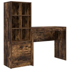 vidaXL Scrivania con Stoccaggio Rovere Affumicato Legno Ingegnerizzato