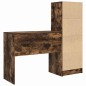 vidaXL Scrivania con Stoccaggio Rovere Affumicato Legno Ingegnerizzato