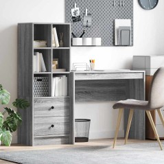 vidaXL Scrivania con Storage Grigio Sonoma Legno Ingegnerizzato