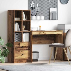 vidaXL Scrivania con Stoccaggio Legno Vecchio Legno Ingegnerizzato