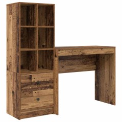 vidaXL Scrivania con Stoccaggio Legno Vecchio Legno Ingegnerizzato