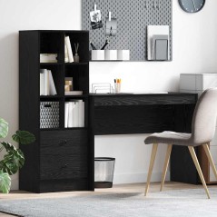 vidaXL Scrivania con stoccaggio Quercia nera Legno ingegnerizzato