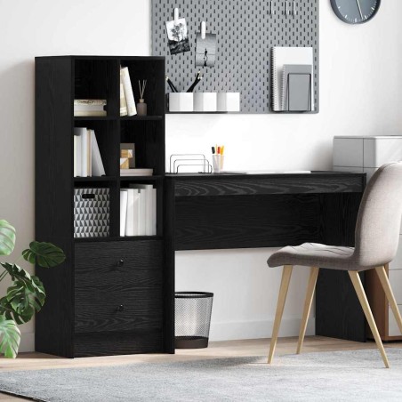 vidaXL Scrivania con stoccaggio Quercia nera Legno ingegnerizzato