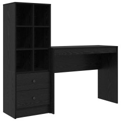 vidaXL Scrivania con stoccaggio Quercia nera Legno ingegnerizzato