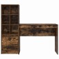 vidaXL Scrivania con spazio di archiviazione Rovere fumé Legno ingegnerizzato