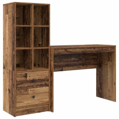 vidaXL Scrivania con spazio di archiviazione in legno vecchio in legno ingegnerizzato
