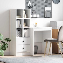 vidaXL Scrivania con Storage Bianca in Legno Ingegnerizzato