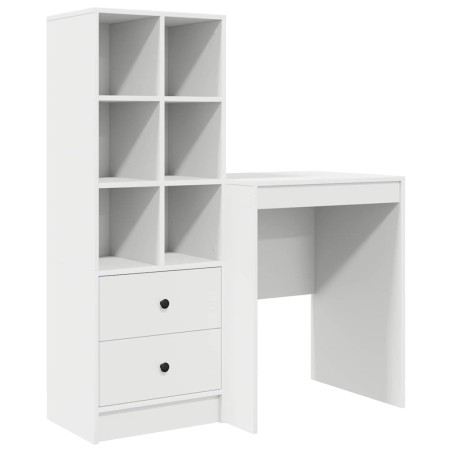 vidaXL Scrivania con Storage Bianca in Legno Ingegnerizzato