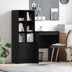 vidaXL Scrivania con spazio di archiviazione rovere nero legno ingegnerizzato